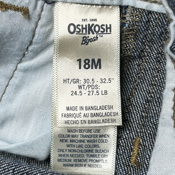 18m Osh Kosh Jean denim overalls and hoodie with Joe onsie blue and orange - Picture 14 of 16